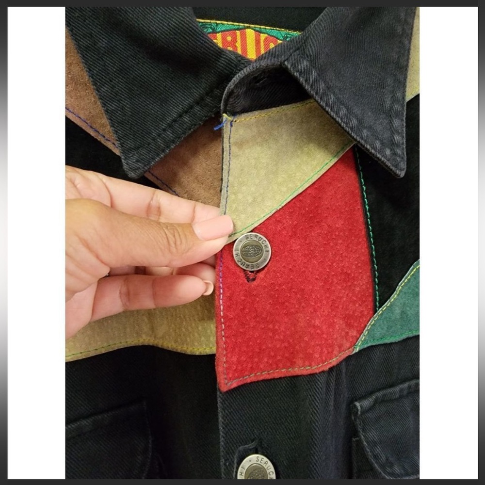 Vintage Seruchi Patchwork Jean Jacket M - image 6